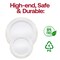 White with Gold Vintage Rim Round Disposable Plastic Dinner Plates - 10" (120 Plates)